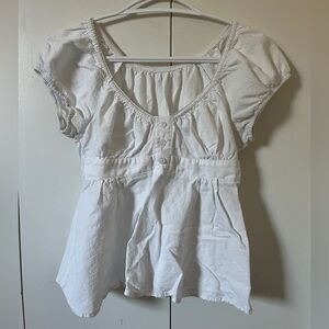[SOLD] White Cotton Babydoll Top
